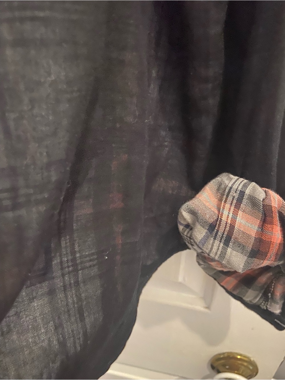 XXL Unique Shirt Mossimo Lightweight Men's Black Button-Up Shirt Plaid Lining - Picture 3 of 4